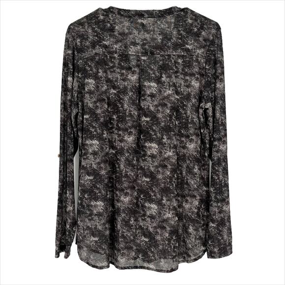 DNA Couture Sheer Jersey Tunic Top in Black/White Size 2X - Picture 4 of 10